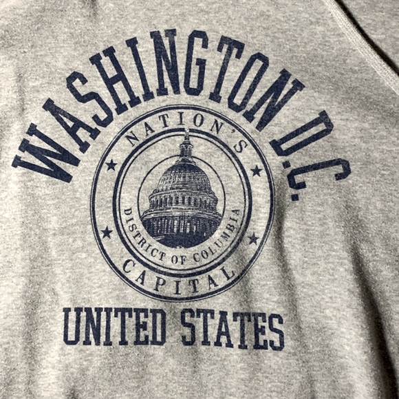 Mens WASHINGTON D.C. United States Nations Capital Gray HOODIE Sweatshirt - Picture 2 of 14